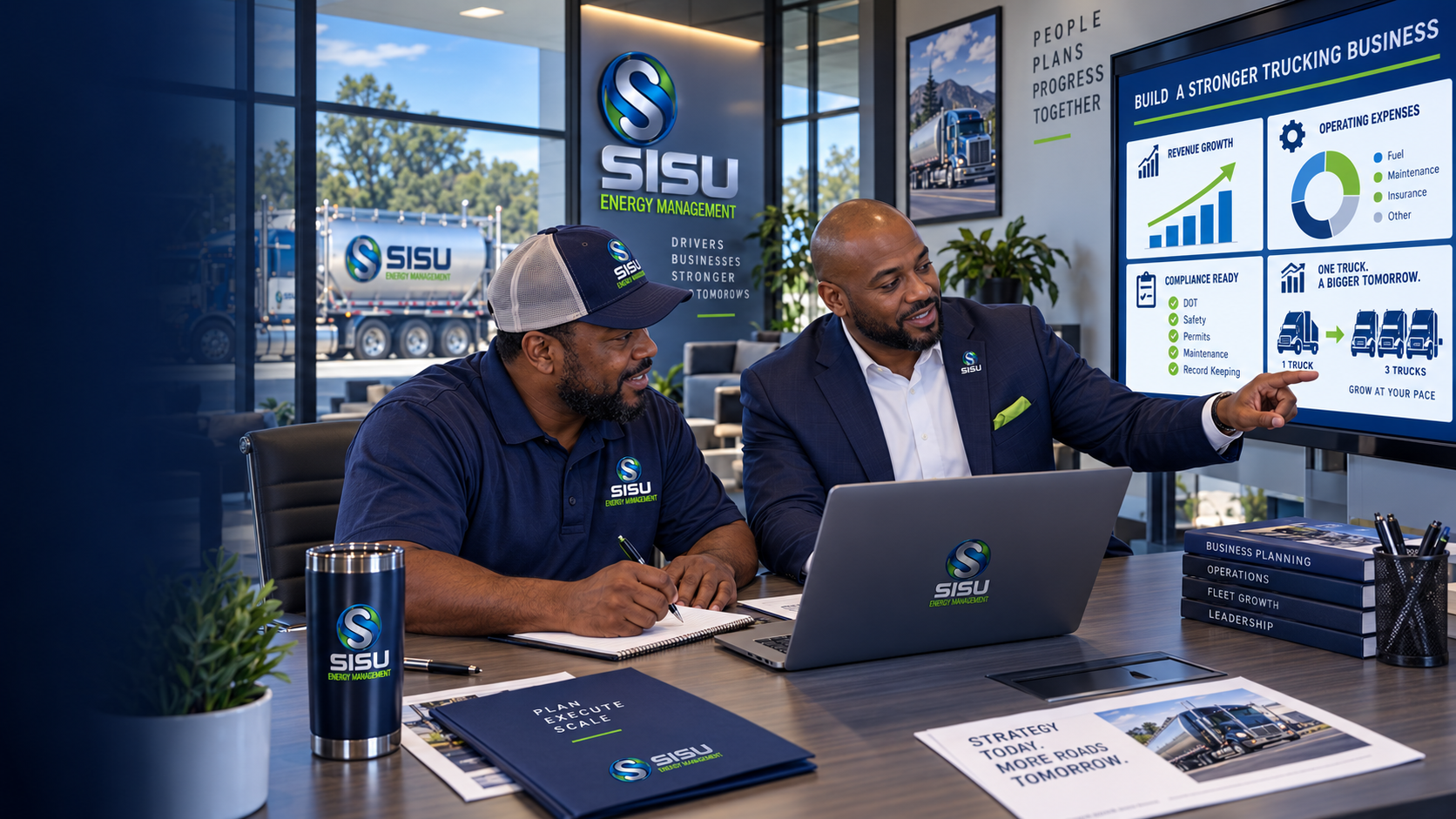 Owner operator planning business growth with a SISU business development coach